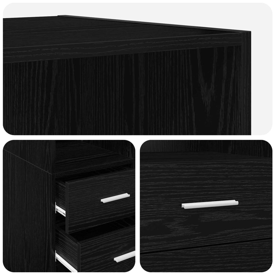 Boekenkast Zwart eiken 30 x 42.4 x 185.2 cm