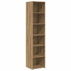 Dressoir bewerkt hout 40x41x185 cm ambachtelijk eiken