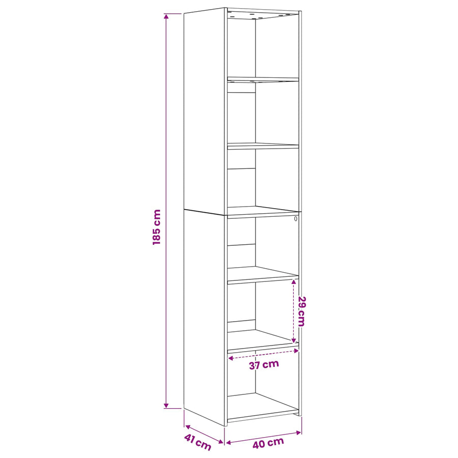 Dressoir Artisanaal eiken 40 x 41 x 185 cm Bewerkt hout