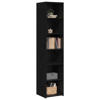 Dressoir Zwart eiken 40 x 41 x 185 cm Bewerkt hout