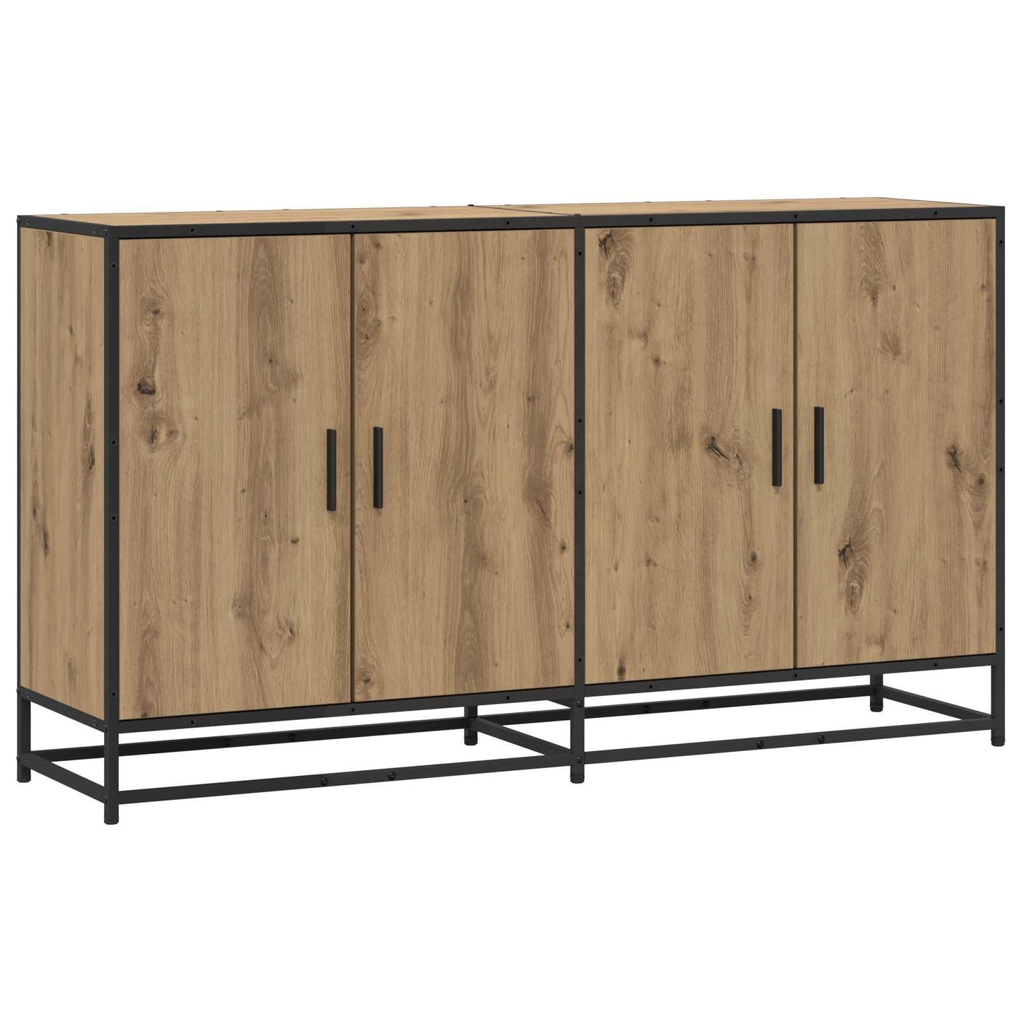 Dressoir Artisanaal eiken 134 x 35 x 76 cm Bewerkt hout