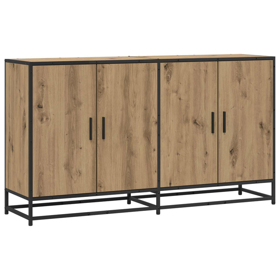 Dressoir Artisanaal eiken 134 x 35 x 76 cm Bewerkt hout