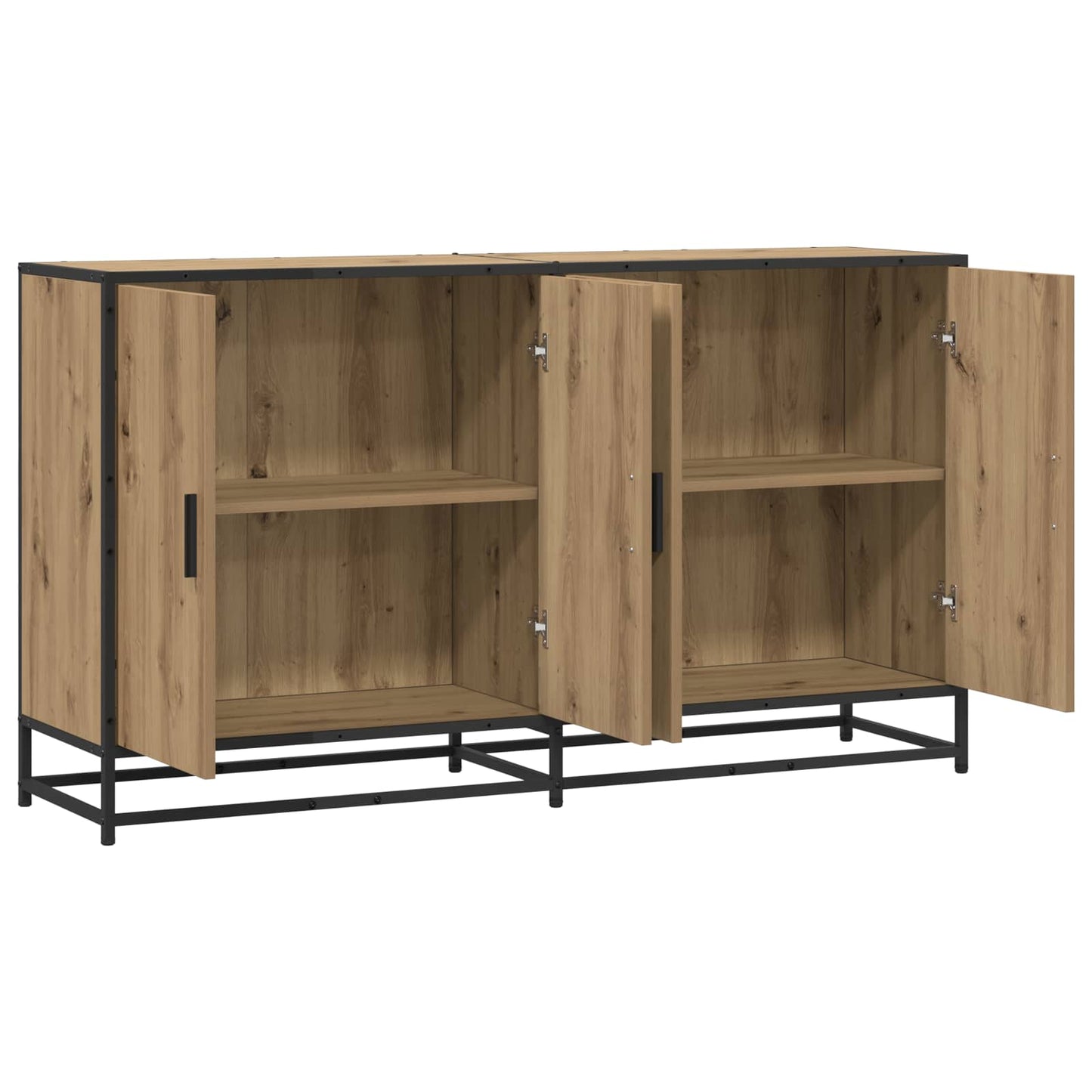 Dressoir Artisanaal eiken 134 x 35 x 76 cm Bewerkt hout