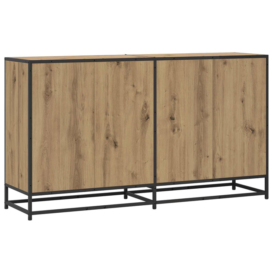 Dressoir Artisanaal eiken 134 x 35 x 76 cm Bewerkt hout