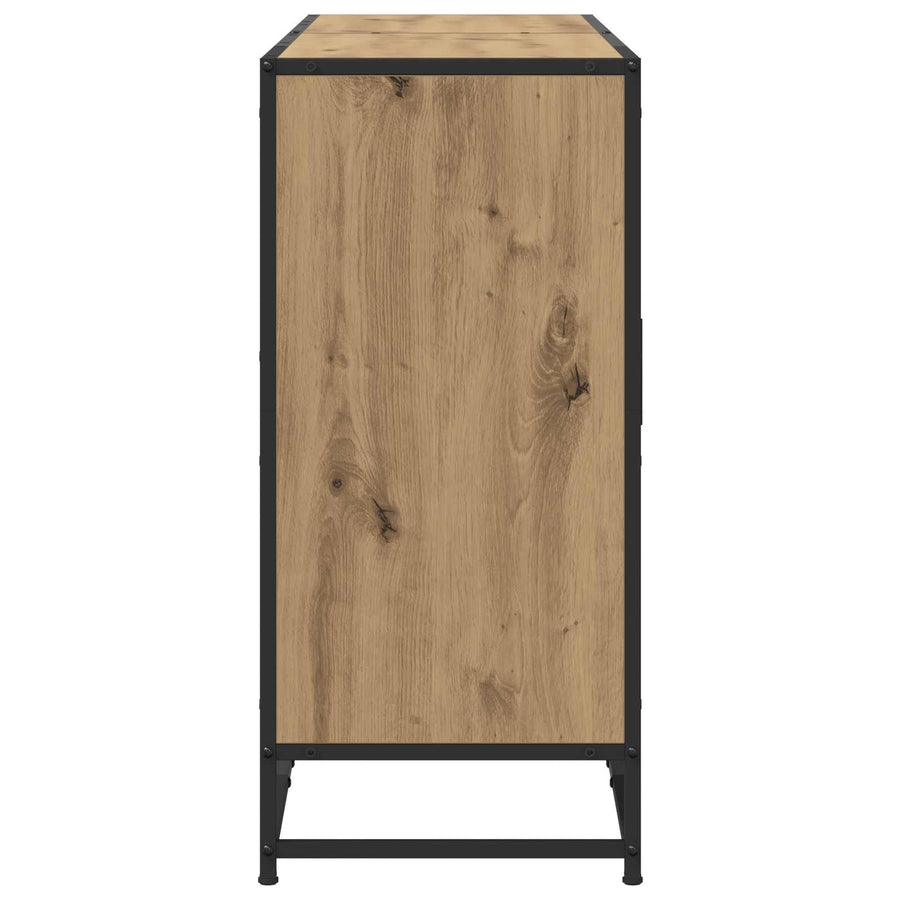 Dressoir Artisanaal eiken 134 x 35 x 76 cm Bewerkt hout