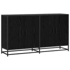 Dressoir bewerkt hout 134x35x76 cm zwart eiken