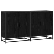 Dressoir bewerkt hout 134x35x76 cm zwart eiken