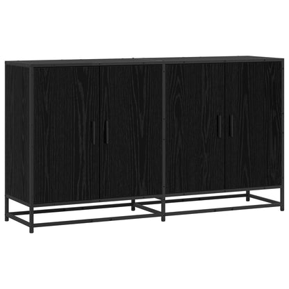 Dressoir Zwart eiken 134 x 35 x 76 cm Bewerkt hout
