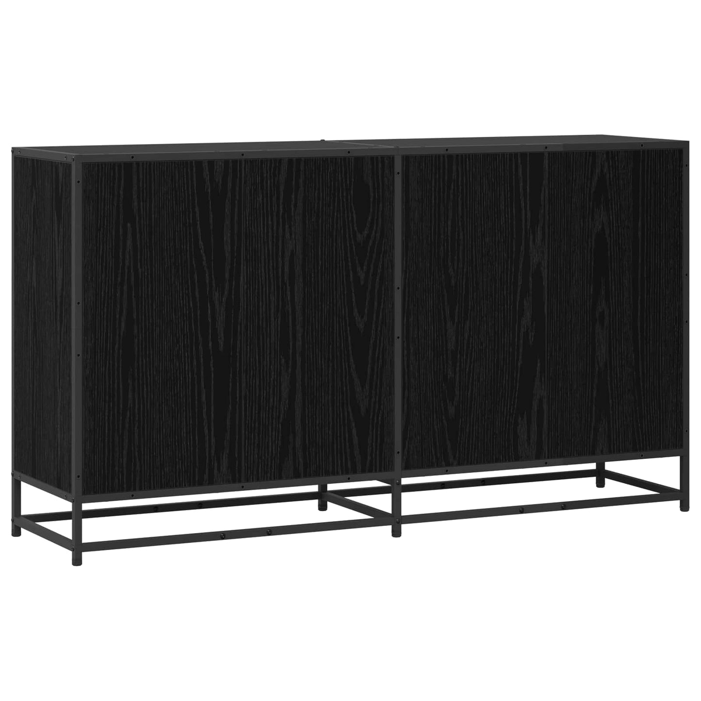 Dressoir Zwart eiken 134 x 35 x 76 cm Bewerkt hout