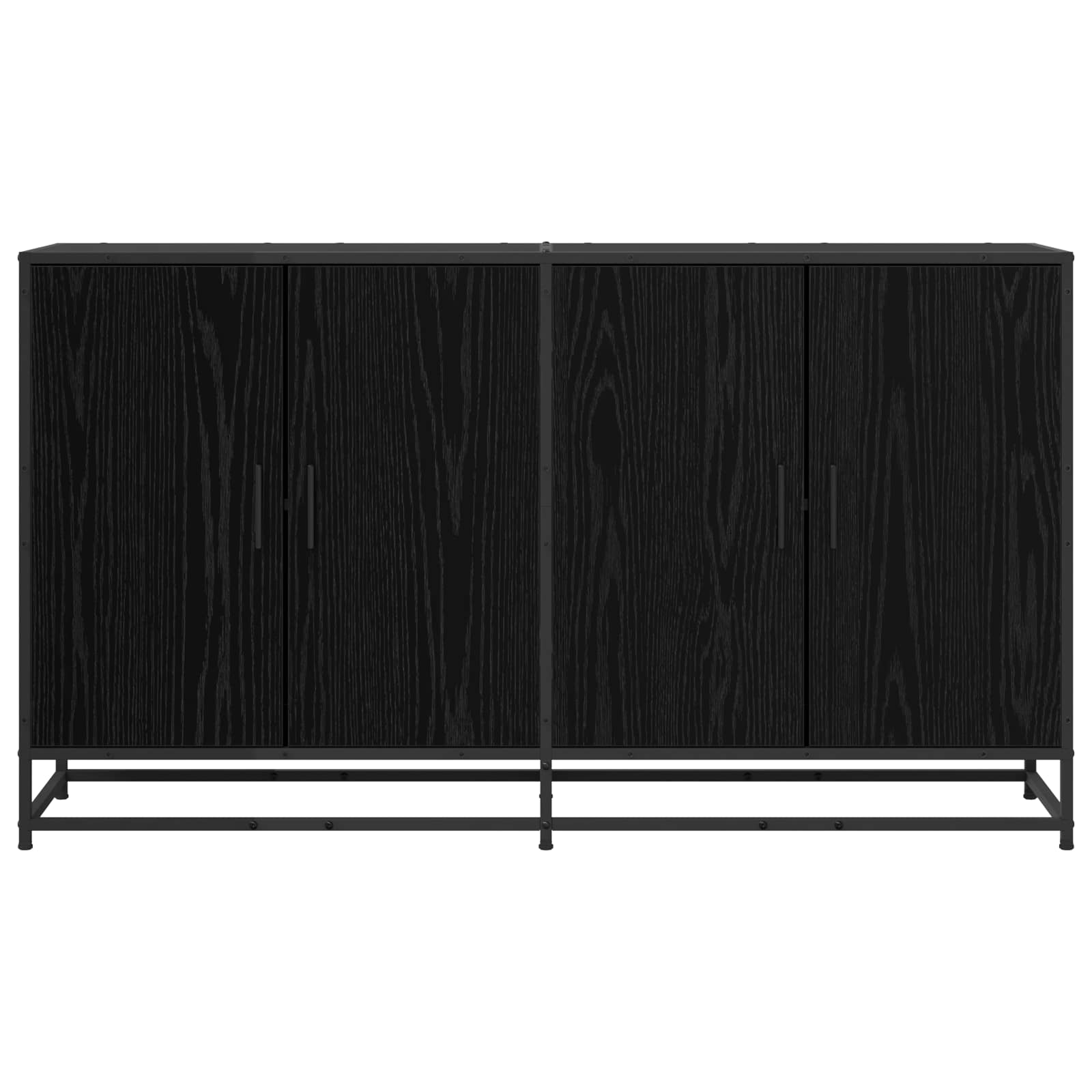 Dressoir Zwart eiken 134 x 35 x 76 cm Bewerkt hout