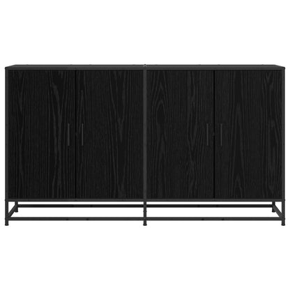 Dressoir Zwart eiken 134 x 35 x 76 cm Bewerkt hout