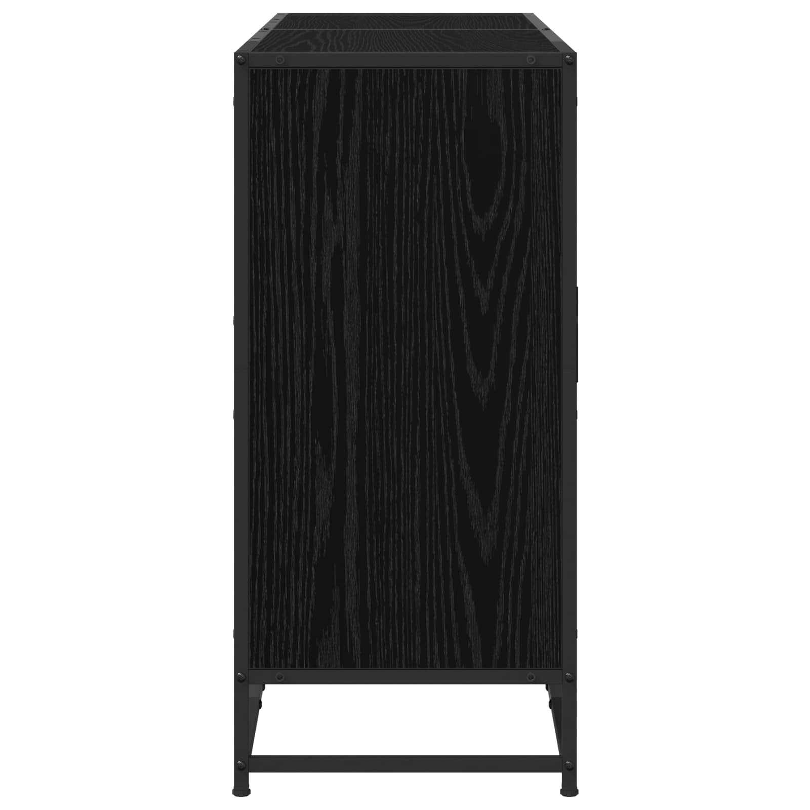 Dressoir Zwart eiken 134 x 35 x 76 cm Bewerkt hout