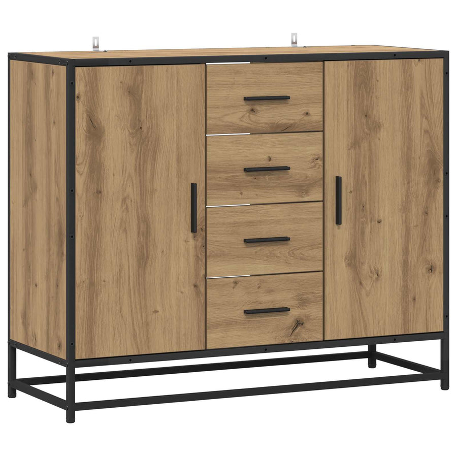Dressoir Artisanaal eiken 92 x 35 x 76 cm Bewerkt hout
