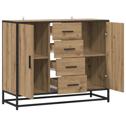 Dressoir Artisanaal eiken 92 x 35 x 76 cm Bewerkt hout