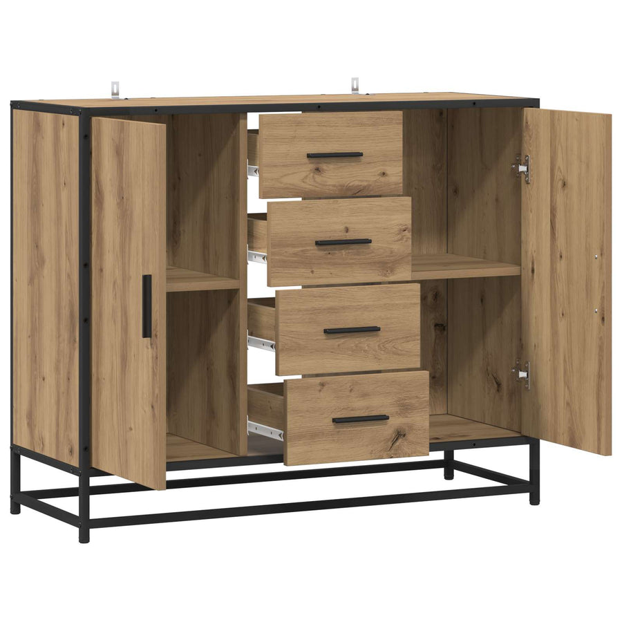 Dressoir Artisanaal eiken 92 x 35 x 76 cm Bewerkt hout