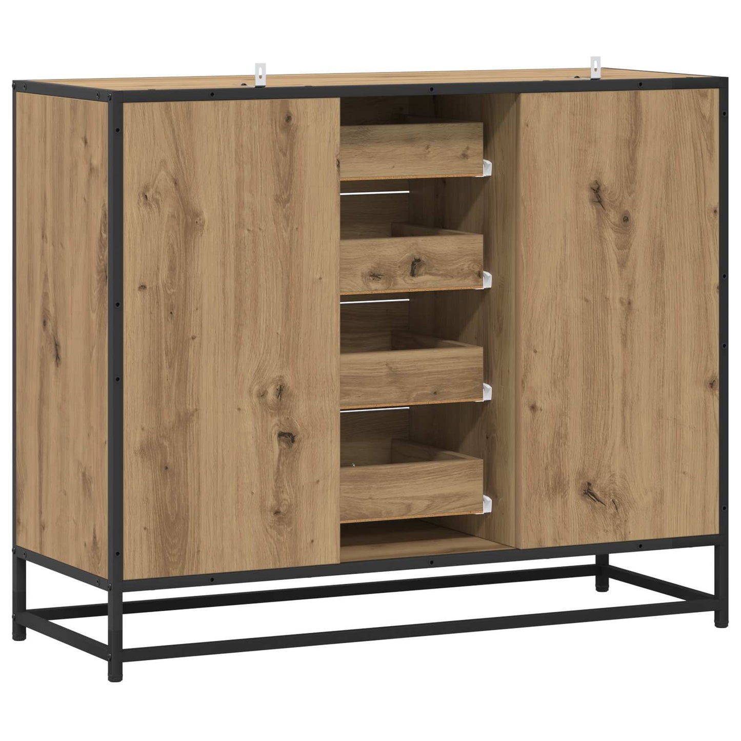 Dressoir Artisanaal eiken 92 x 35 x 76 cm Bewerkt hout