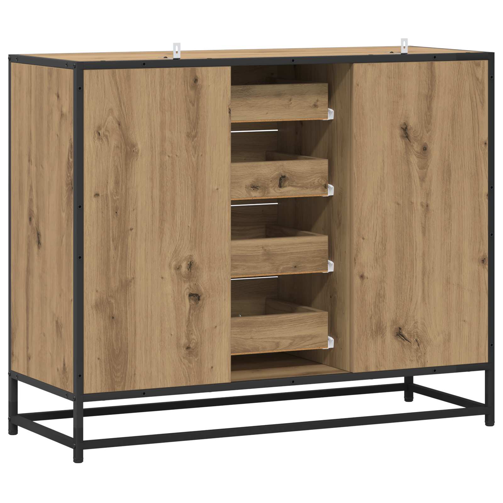 Dressoir Artisanaal eiken 92 x 35 x 76 cm Bewerkt hout