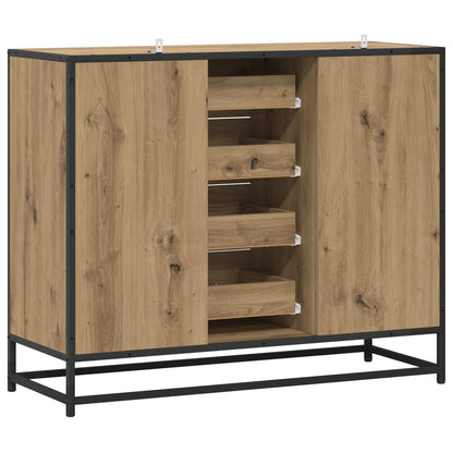 Dressoir Artisanaal eiken 92 x 35 x 76 cm Bewerkt hout