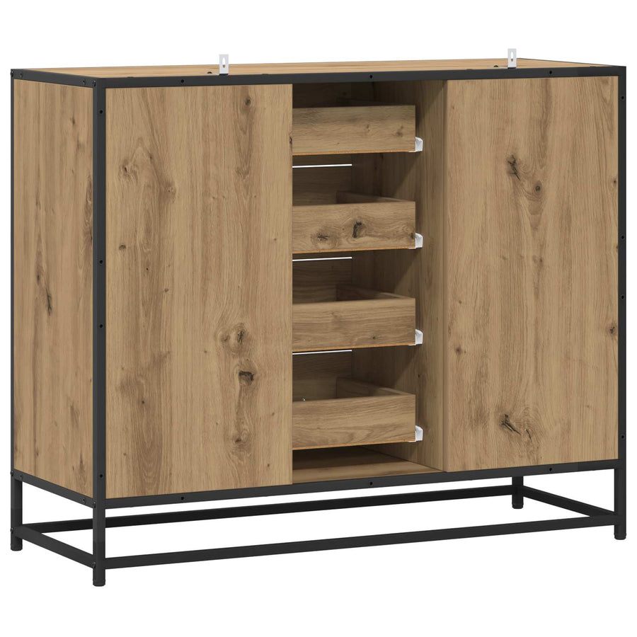 Dressoir Artisanaal eiken 92 x 35 x 76 cm Bewerkt hout