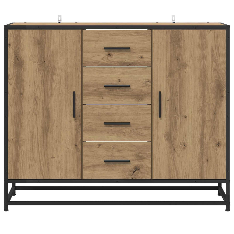 Dressoir Artisanaal eiken 92 x 35 x 76 cm Bewerkt hout