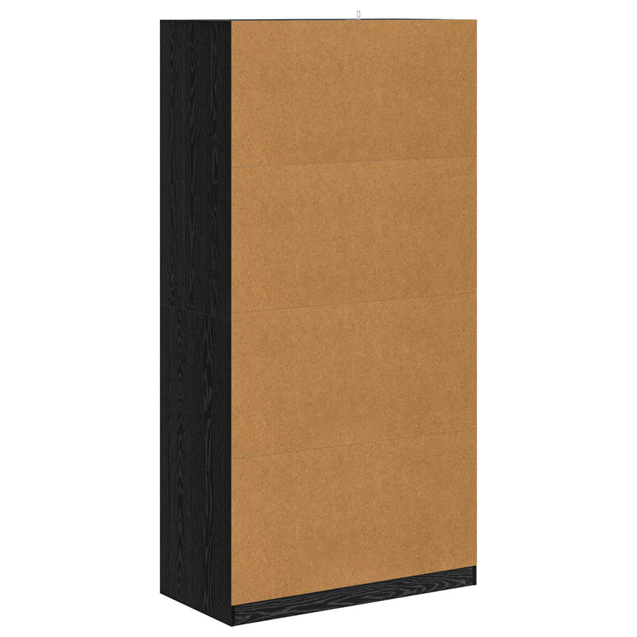 Kledingkast Zwart eiken 100 x 50 x 200 cm Bewerkt hout
