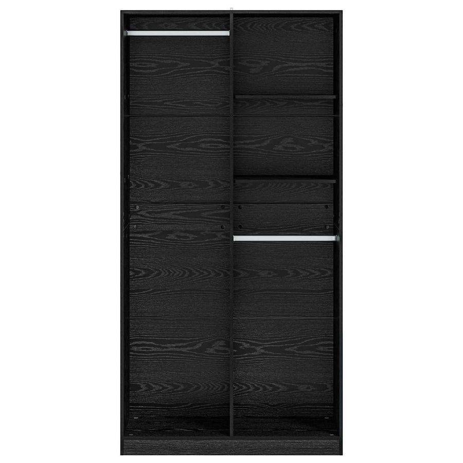 Kledingkast Zwart eiken 100 x 50 x 200 cm Bewerkt hout