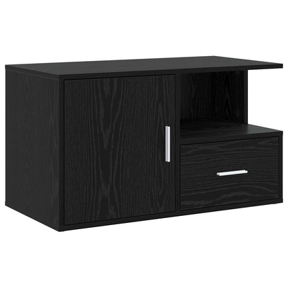 Hoekkast met lade Zwart eiken 200 x 40 x 45 cm Bewerkt hout