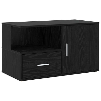 Hoekkast met lade Zwart eiken 200 x 40 x 45 cm Bewerkt hout