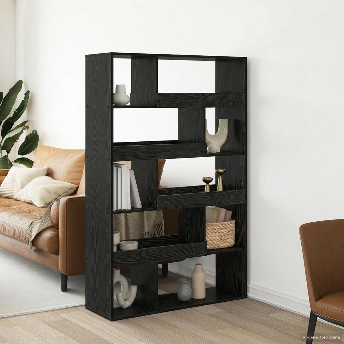 Boekenplank Zwart eiken 100 x 33 x 156,5 cm Bewerkt hout
