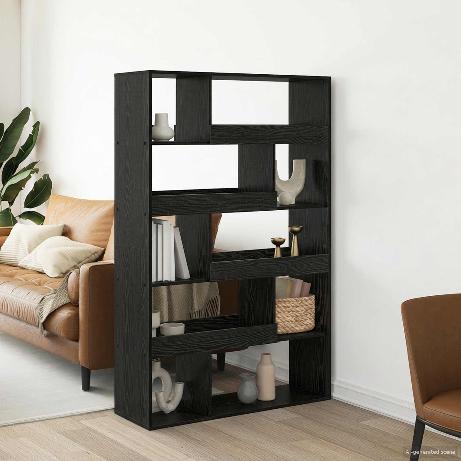 Boekenplank Zwart eiken 100 x 33 x 156,5 cm Bewerkt hout