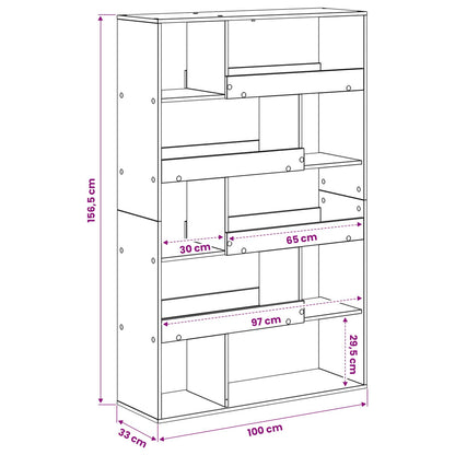 Boekenplank Zwart eiken 100 x 33 x 156,5 cm Bewerkt hout