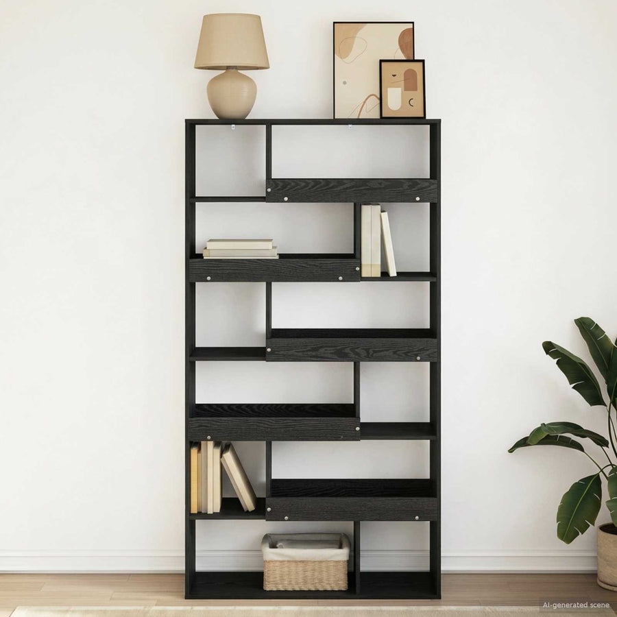 Boekenplank Zwart eiken 100 x 33 x 156,5 cm Bewerkt hout