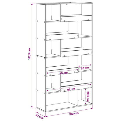 Boekenplank Zwart eiken 100 x 33 x 156,5 cm Bewerkt hout