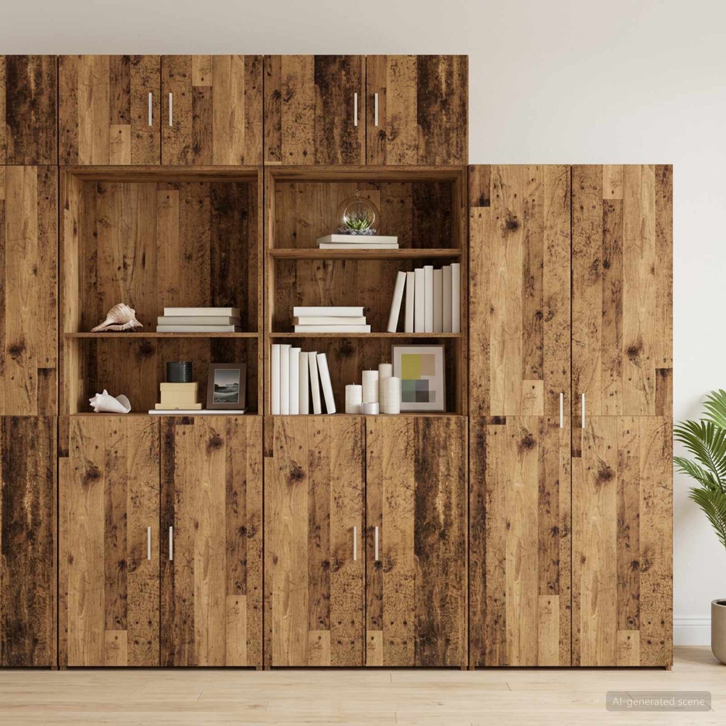 Opbergkast met Planken Oud hout 70 x 42,5 x 225 cm Bewerkt hout