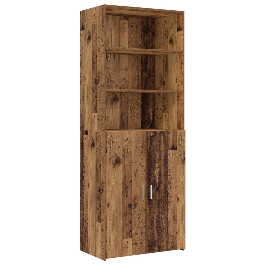 Opbergkast met Planken Oud hout 70 x 42,5 x 225 cm Bewerkt hout