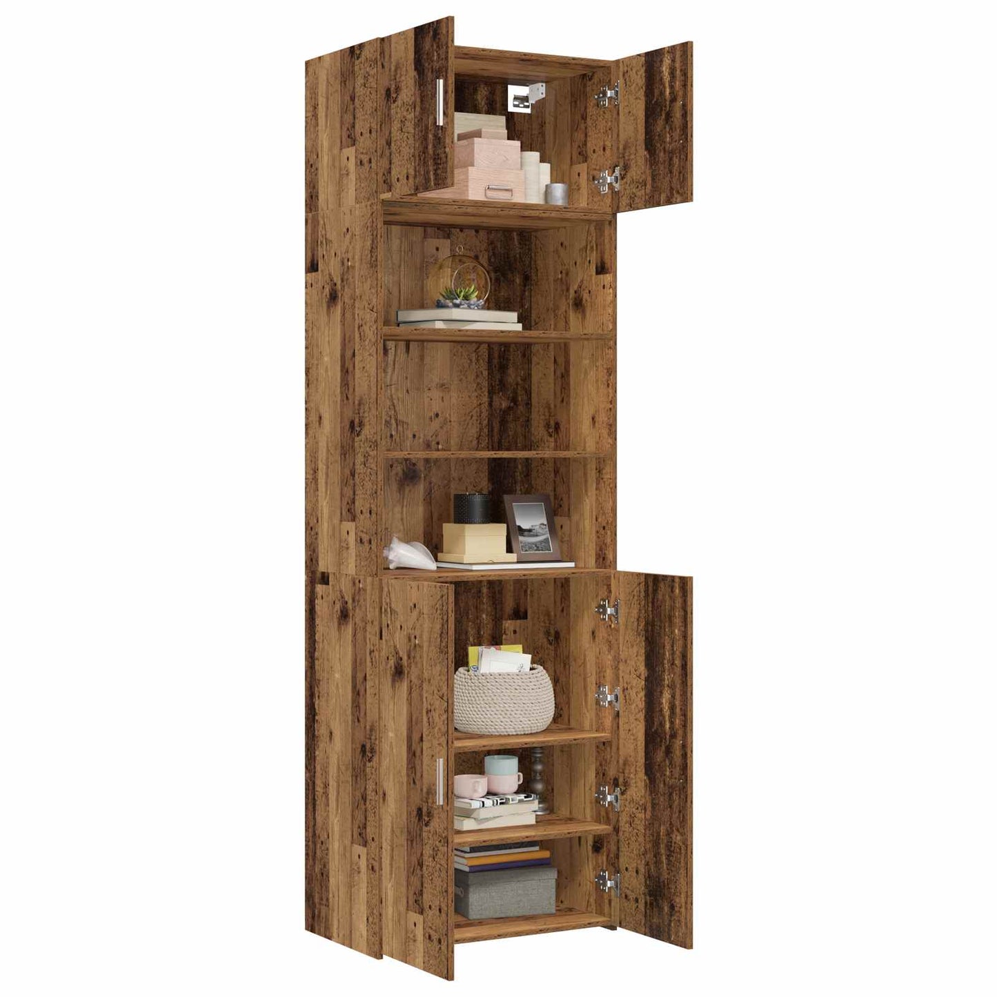 Opbergkast met Planken Oud hout 70 x 42,5 x 225 cm Bewerkt hout