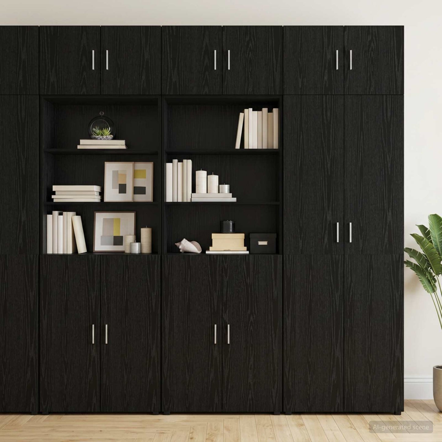 Opbergkast met Planken Zwart eiken 70 x 42,5 x 225 cm