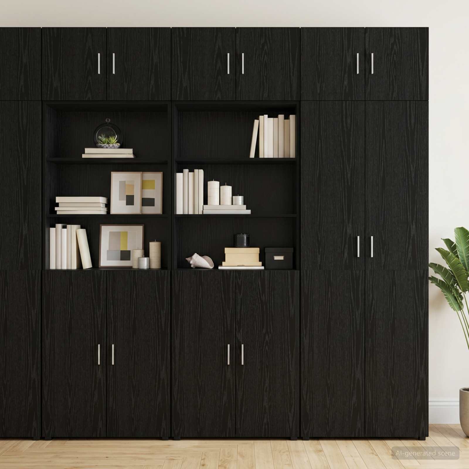 Opbergkast met Planken Zwart eiken 70 x 42,5 x 225 cm