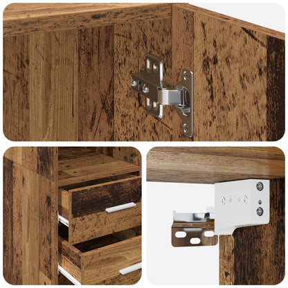 Opbergkast met Planken Oud hout 70 x 42,5 x 225 cm Bewerkt hout