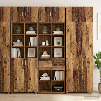 Opbergkast met Planken Oud hout 70 x 42,5 x 225 cm Bewerkt hout