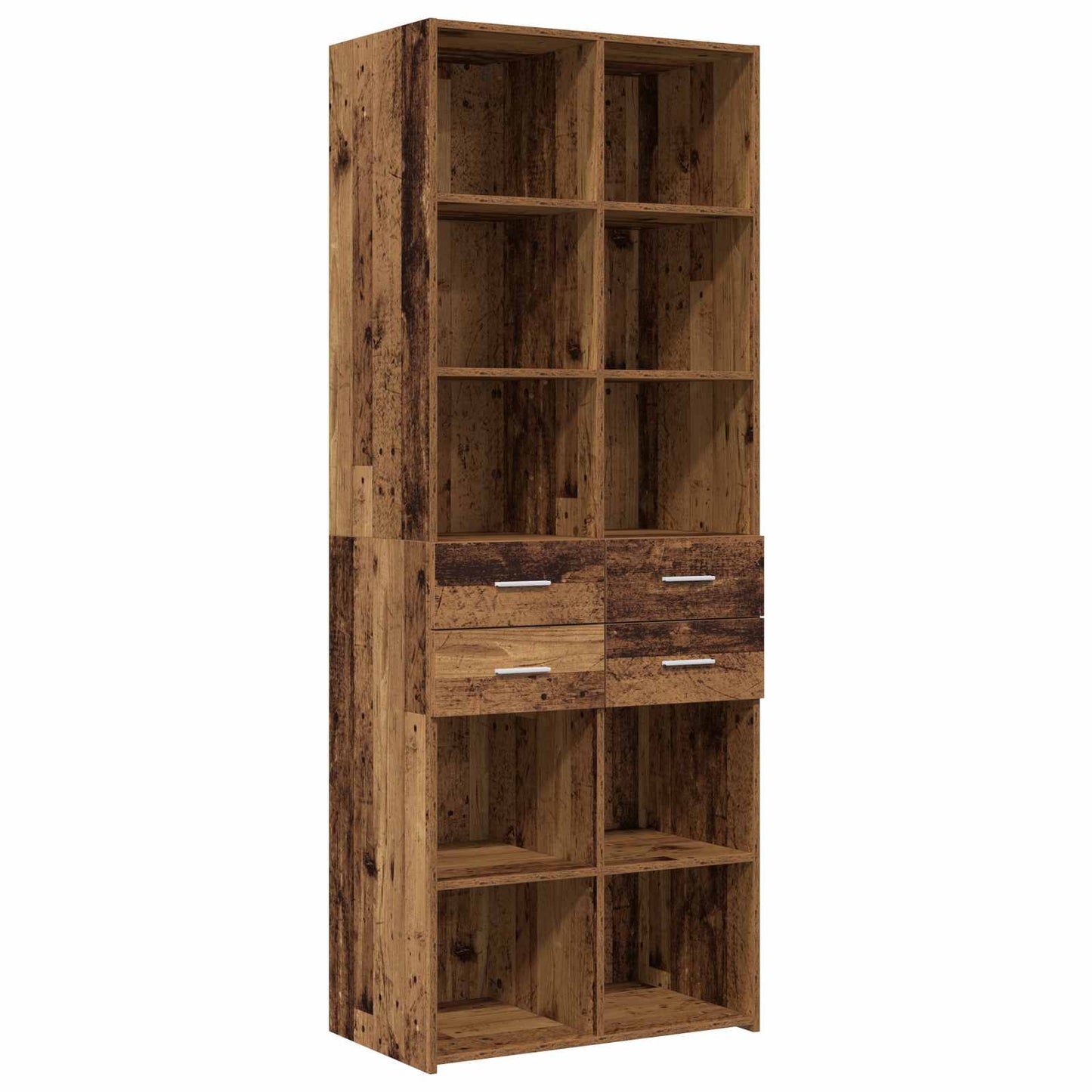 Opbergkast met Planken Oud hout 70 x 42,5 x 225 cm Bewerkt hout