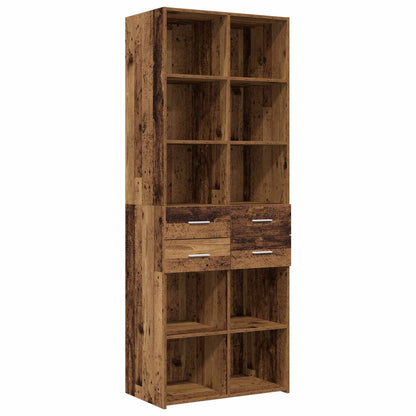 Opbergkast met Planken Oud hout 70 x 42,5 x 225 cm Bewerkt hout