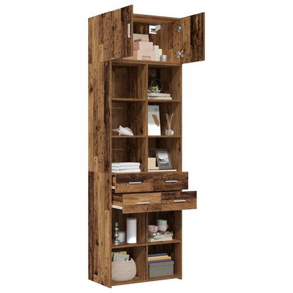 Opbergkast met Planken Oud hout 70 x 42,5 x 225 cm Bewerkt hout