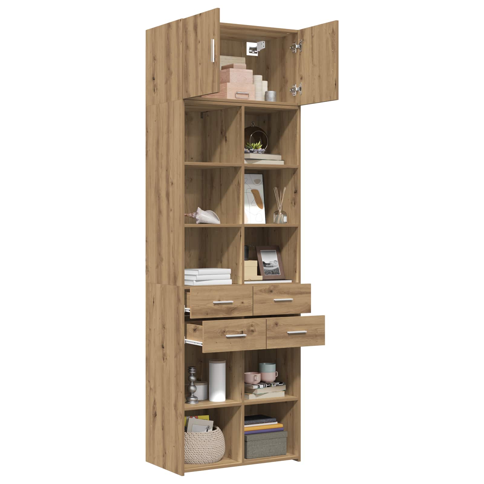 Opbergkast met Planken Artisanaal eiken 70 x 42,5 x 225 cm