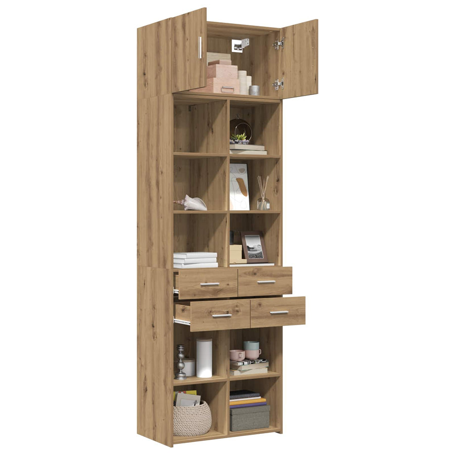 Opbergkast met Planken Artisanaal eiken 70 x 42,5 x 225 cm