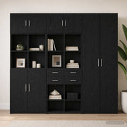 Opbergkast zwart eiken 70x42,5x225 cm