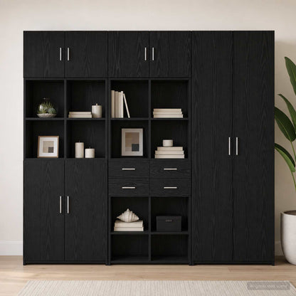 Opbergkast met Planken Zwart eiken 70 x 42,5 x 225 cm