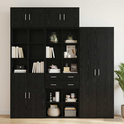 Opbergkast met Planken Zwart eiken 70 x 42,5 x 225 cm