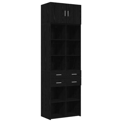 Opbergkast met Planken Zwart eiken 70 x 42,5 x 225 cm