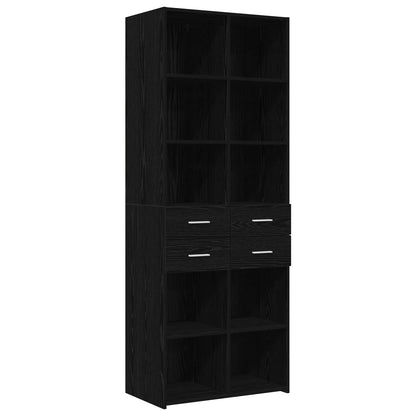 Opbergkast met Planken Zwart eiken 70 x 42,5 x 225 cm